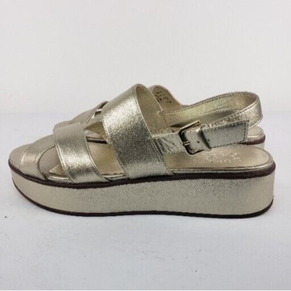 Naturalizer Caryn Silver Metallic Sling Back Leather Sandals Shoes Size 9 M - Picture 2 of 16